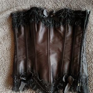 Size S black corset with lace & bows